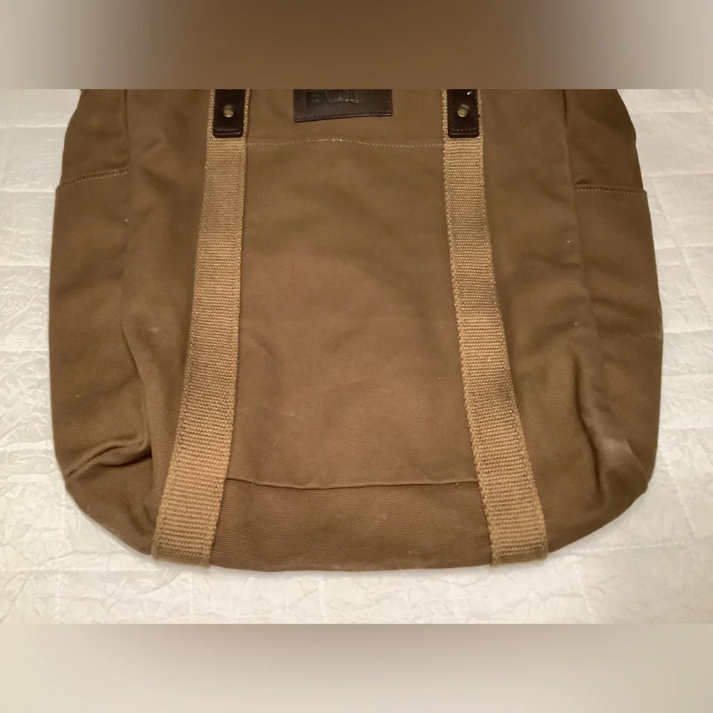 New Lands End brown canvas tote bag